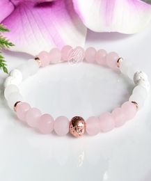 MG1085 New Design 6 mm Matte Rose Quartz Essential Oil Bracelet Clear Quartz Lava Enegry Jewelry Mala Diffuser Bracelet For Women2138854