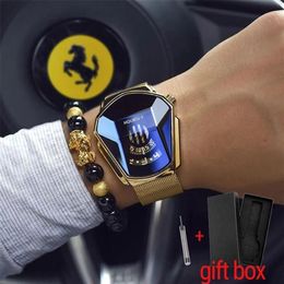 Luxury HOURSLY Brand Trend Cool Men's Wrist Watch Stainless Steel Technology Fashion Quartz For Men Relogio Masculino 2203291912