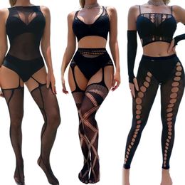 Hot Babydoll for Womens Body Stockings Net Socks Sexy Bodysuits Lingerie Fishnet Mesh Costumes Underwear Hollow Out Set sexy