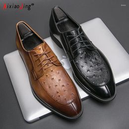 Dress Shoes High Quality Luxury Men's Leather Wedding British Style Oxford Business Brogue Carved Fashionable Casual