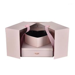Gift Wrap Flower Box DIY Cube Shape Birthday Anniversary Wedding Valentine's Day Surprise Packing1213w