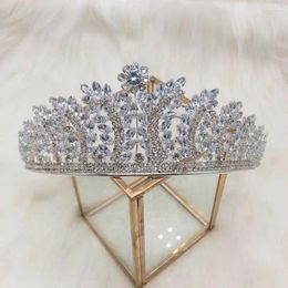 Hair Clips Fashion Luxury Rhinestone Water Drop Crown Lady Exquisite Headdress Bridal Wedding Accessories Girl Gift