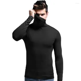 Men's T Shirts Mens T-shirts Casual Turtleneck Basic Tee Slim Fit Tops Long Sleeve Pullover Thermal Thin Underwear Winter Autumn Base Layer