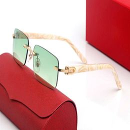 New Sunglasses Classic White Buffalo Horn Glasses Brands Design UV400 Eyewear Metal Gold Wood Frame Eyeglasses Women Mens black br268k