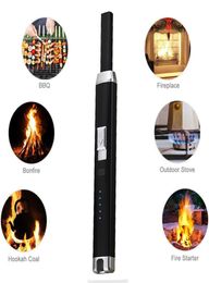 New Electric Pulsed Arc Lighter For BBQ Candle Fireplace Windproof Safe Kitchen Rechargeable USB Lighters2103821