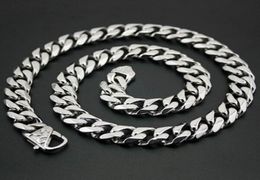 Heavy 15mm wide 1832 inch stainless steel silver large curb link chain necklace for mens holiday gifts cool3054504