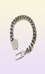 High Quality Stainless Steel Designer Punk Bracelet Cuff Bangle Unisex Double Letter Hand Jewelry Men Women Cuban Link Chain Hiph61840287