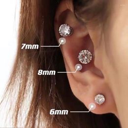 Backs Earrings KADRUFI 6/7/8mm Magnet Style Ear Clip Shiny Zircon For Women No Piercing Stud Femme Classic Punk Party Jewelry Gifts