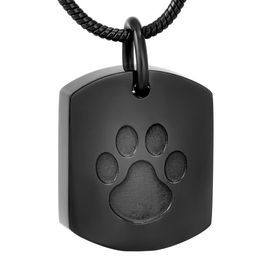 Pet Cremation Jewellery for Ashes Stainess Steel Keepsake Necklace Dog Cat Paw Memorial Urn Pendant for Women Men260A