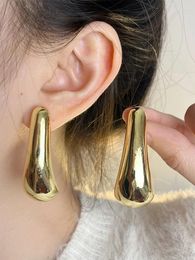 Dangle Earrings Fashion Exaggerate Smooth Metal Curved Large Water Drop For Women Unique Lady Retro Jewellery Accessories Gifts