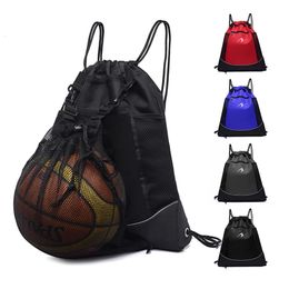 Balls Football Net Pocket Bag Drawstring Fitness Sport Basketball Backpack Portable Large Capacity Lightweight Outdoor Sports Bag 231212