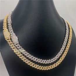 8mm One Row High Quality Luxury Jewellery Iced Out Vvs1 Moissanite Cuban Link Chain Chocker