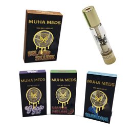 muha meds med vape cartridge vapes carts cartridges vapes atomizers glass tank thick oil snap on wax vaporizer e cigarette 510 thread empty with packaging 10 color 1ml