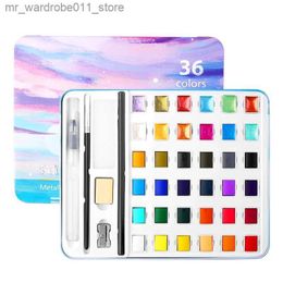 Watercolour Brush Pens 36/48/100 Colours Watercolour Pigment Set Paint Professional Art Supplies Draw Solid With Paintbrush Fountain Pen Q231212