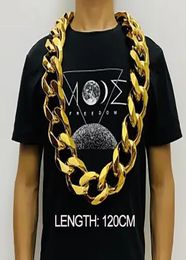 Chains Fake Big Gold Chain Hip Hop Exaggeration Necklace Plastic Props Tuhao Men Festival Carnival Performance Jewelry AccessChain5758226