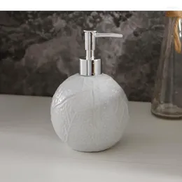 Liquid Soap Dispenser Pure White European Style Ball Ceramic Lotion Bottle Portable Multifunction Bathroom Accessories Shampoo