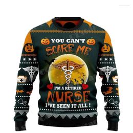 Men's Sweaters Skull Pumpkin Halloween 3D Printing Ugly Christmas Sweater Winter Neutral Casual Knitted Pullover