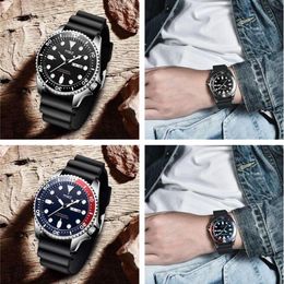 men quartz watch luxury silicone strap gear ring dial mens business watches 41mm stainless steel male clock prospex military s244S