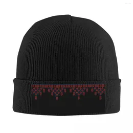 Berets Palestinian Traditional Tatreez Hat Autumn Winter Skullies Beanies Baggy Palestine Arabic Caps Men Women Skullcap