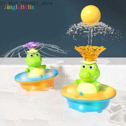 Bath Toys Children Bath Water Spray Toy Cute Crocodile Sprinkler Rotating Floating Swimming Pool Bathing Bathroom Bathtub Toys for Baby Q231212