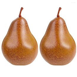 Party Decoration Artificial Pear Lifelike Fruit Fake Pears Stems Foam Model Desktop Ornament Home Shop Supermarket Props