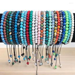 Strand Adjustable Chakra 4mm Beads Bracelet For Men And Women Beaded Bangles Turquoise Lava Tiger Eye Malachite Gift Jewellery