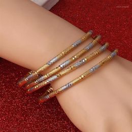 Bangle Dubai Bangles Women Men 4pcs Two Tone Bracelets African European Ethiopia Girls Jewelry Bride Gift1243x