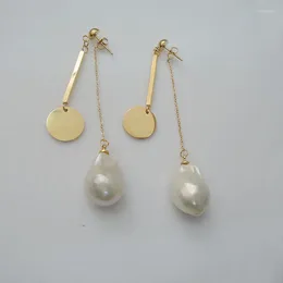 Dangle Earrings High Quality Top Fashion Nature Freshwater Pearl Earring With Stainless Steel Hook -anti-allerge