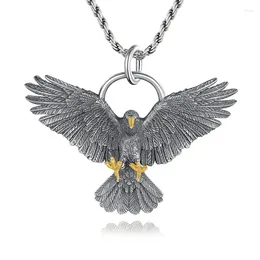 Pendant Necklaces Retro Accessories Thai Silver Domineering Eagle Necklace For Men And Women Fashion Jewelry Hip-hop Couple Sweater Chain