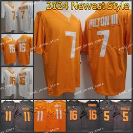 NCAA Tennessee Volunteers football jersey 5 Hendon Hooker jersey 11 Jalin Hyatt jersey 16 WALLEN jersey Manning stitched jersey 7 MILTON III jersey Newest Style