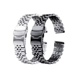 Stainless Steel Bracelet 18mm 19mm 20mm 21mm 22mm 24mm 26mm Women Men Silver Solid Metal Watch Band Strap Accessorie248r