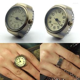 Cluster Rings Individuality Vintage Punk Elastic Stretchy Quartz Watch For Women Man Hip-hop Couple Accessories