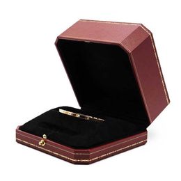 Jewelry Boxes Retro red high-end octagonal bracelet box jewelry packaging love bangle L221021302T