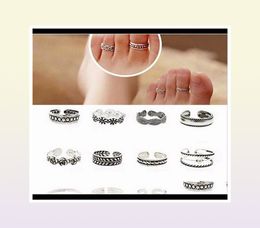 Vintage Retro Antique Silver Beach Punk Elephant Moon Arrow Set Ethnic Carved Adjustable Open Finger Foot Fb0M4 Rings Dzkrs6971253