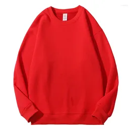 Men's T Shirts Winter Simple Loose Sweater Plush Round Neck Top Solid Colour Breathable Male Long Sleeves Ly Designed Warm Tshirts Coat