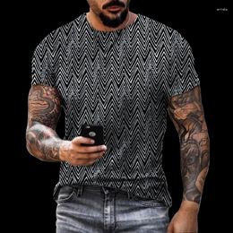 Men's T Shirts Simple Elegant Black Stripe T-shirt Pullover Sportwear Summer O Neck Casual Loose Short Sleeve Imitation Sweater Clothing