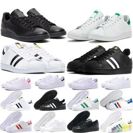 Classic style Novel Fashion Stan Smith Superstar Men and Women Casual Shoes Black and White Oreo Laser Gold Yellow Blue outdoor sports shoes Flat sneakers