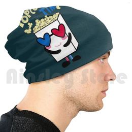 Berets Popcorn Time Beanies Pullover Cap Comfortable Movie Cinema Movies Film Food Corn Cute Snack White