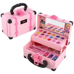 Beauty Fashion Children Makeup Set Lipstick Pretend Play With Toys Cosmetic Educational Girl Princess Toy Suitcase Gift 231211
