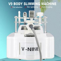 2024 Portable v9 Cavitation Slimming Vacuum Roller Body Sculpting Liposuction RF 5 Handles Body Shake Skin Tightening Eye Care Salon