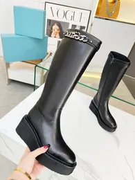 Tread Slick Knee-High Boot Designer Martin Casual Shoes Leather Women Luxury Top-Quality Platform Lace-Up Combat Ankle Motorcycle Boots 0826