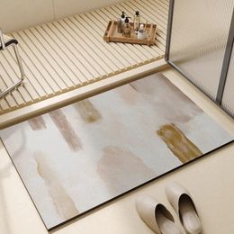 Carpets Water Absorbent Bathroom Mat Bath Rug Diatomite Rectangle Bath Carpet Quick Drying Shower Bathtub Door Floor Mat 231212