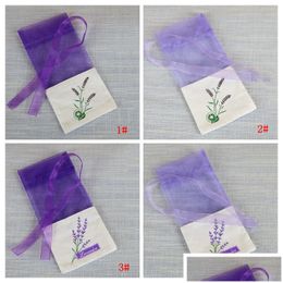 Sachet Bags Purple Cotton Organza Lavender Sachet Bag Diy Dried Flower Sweet Bursa Wardrobe Modproof Gift Fragrance Wholesale Dbc Bh31 Dh7Zy