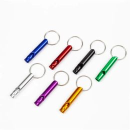 Whistle Keychains Portable Self Defence Keyrings Rings Holder Fashion Car Key Chains Accessories Outdoor Camping Survival Mini Tools LL