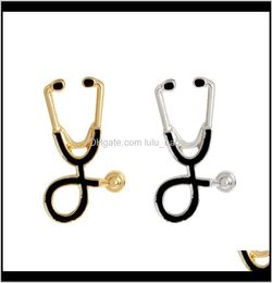Tiny Metal Stethoscope Brooch Pins For Doctors Nurse Student Jacket Coat Shirt Collar Lapel Pin Button Badge Medical Jewelery It0P1068623
