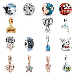 Loose Gemstones 2023 High Quality Original 925 Sterling Silver Pan Charms Ocean Series Beads Dangle Charm Fit Bracelet Jewellery Gift