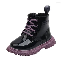 Boots Boys Girls Single Solid Colour England Style Children Shoes Kids Small Short Baby Non-slip Wear-resistant Footwear