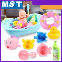 Bath Toys Baby Bathtime Doll Bath Set Kids Shower Water Tub Bathtub Games Interactive Pretend Play Toys Educational Best Gift For Children Q231212