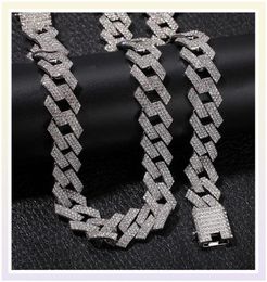 Iced Out Miami Cuban Link Chain Mens Rose Gold Chains Thick Necklace Bracelet Fashion Hip Hop Jewelry295w7902397