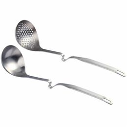 Spoons 2Pcs Soup Ladle Slotted Spoon Pot Hanging Colander Kitchen Tool266i